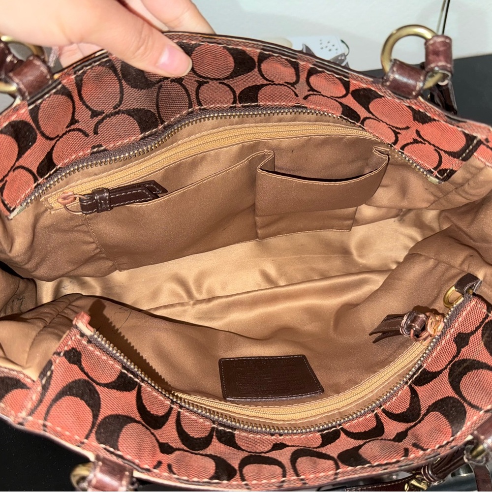 Coach Brown Metallic Patchwork Shoulder Tote - image 3